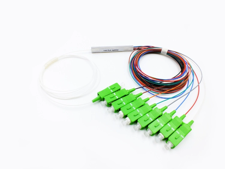 1X8 0.9mm Color Fiber Cable Cable Sc/APC Blockless Mini Fiber Optic PLC Splitter