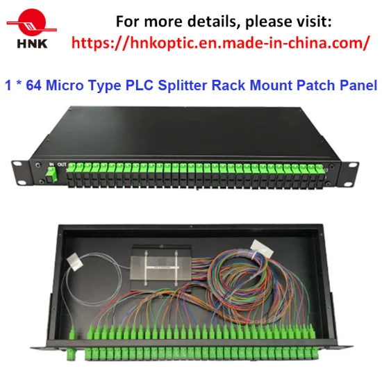 2 : 8 panneau de brassage à fibres optiques à montage en rack pour répartiteur PLC