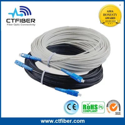 FTTH Sc à Sc fibre optique monomode câble de dérivation câble blanc