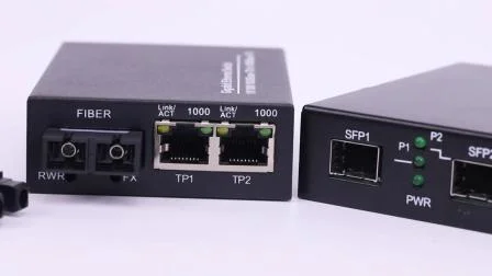 Ethernet 10/100m/1000m Fibre Optique 10g 20km Port SFP RJ45 Fibre Optique Media Converter avec Sc/LC/St Connecteur